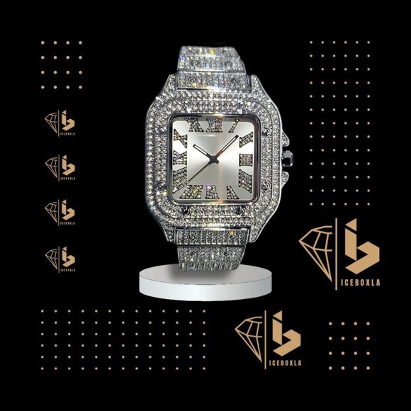 Diamante Luxury Watch – Diamond-Inspired Iced Stainless Steel Timepiece - Picture 1 of 1